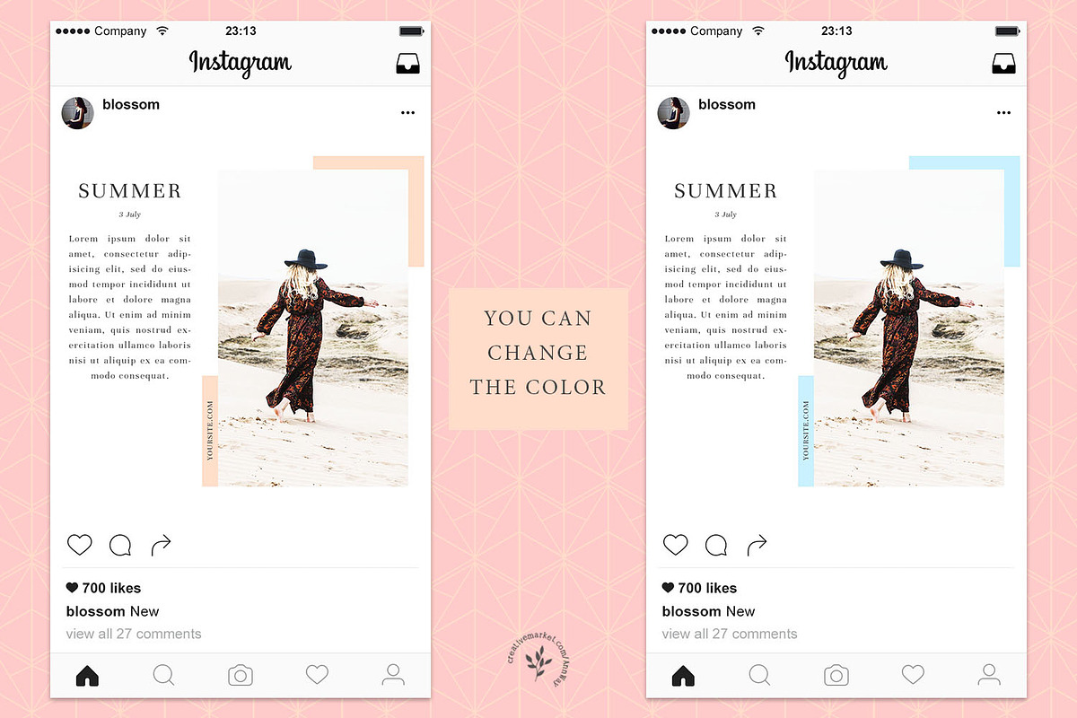 Instagram / Fashion Social Pack 2, a Social Media Template by Blossom (Photo 5 of 6)