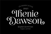 Thenie Dawson - Stylish Serif Font, a Serif Font by Grezline Studio (Thumbnail 1 of 12)