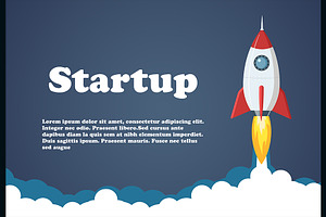 Rocket Launch.Startup Banner Concept