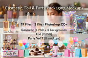 Cosmetic Foil Party Packaging Mockup, a Packaging Mockup by Dreamanart (Thumbnail 1 of 3)