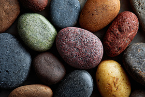 Different types of stones gathered, a Photo by Pavel_design