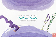 Watercolor Clipart Call me Purple, a Texture Graphic by LittleAcornGraphics (Thumbnail 7 of 9)
