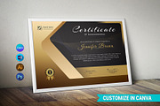 Canva Certificate Template, a Stationery Template by DesignDevisers (Thumbnail 1 of 9)