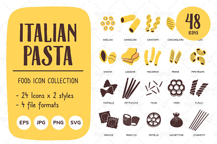 Italian Pasta Food icon set, an Icon by insemar