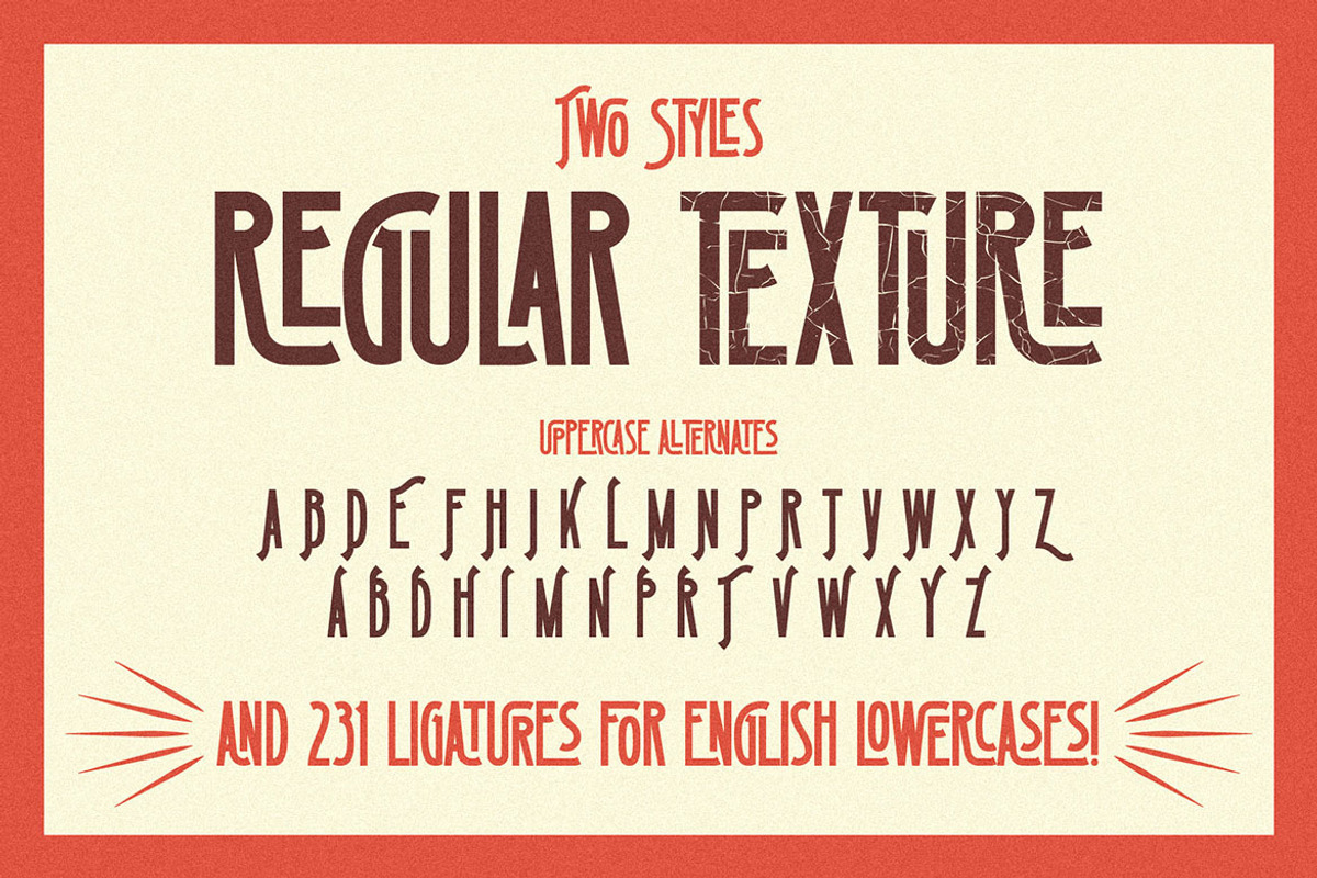 Grand Canyon ArtDeco Style Font, a Sans Serif Font by JumboDesign (Photo 5 of 5)