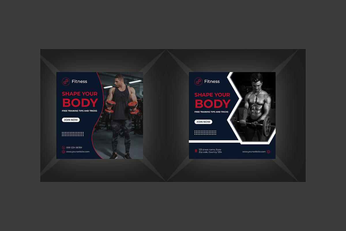 Fitness and Gym Instagram Template, a Social Media Template by Lakhan1998 (Photo 3 of 3)