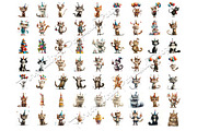 158 Whimsical Quirky Cat Clipart, an Animal Illustration by Art Paradise Studios (Thumbnail 7 of 8)