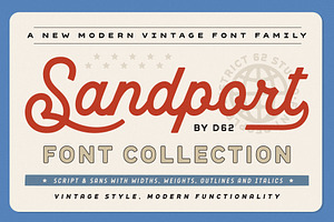 Sandport Font Collection, a Script Font by DISTRICT 62 STUDIO