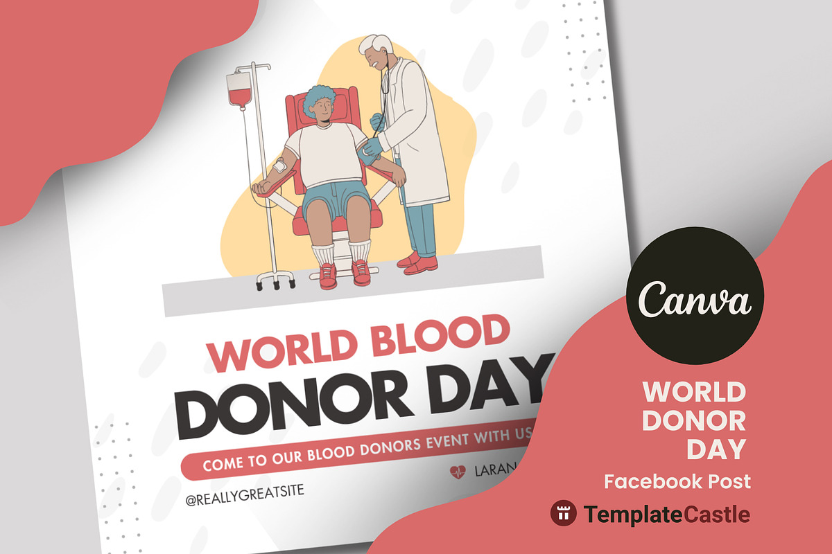 World Blood Donor Day Canva Template, a Design Template by TemplateCastleStore (Photo 3 of 4)