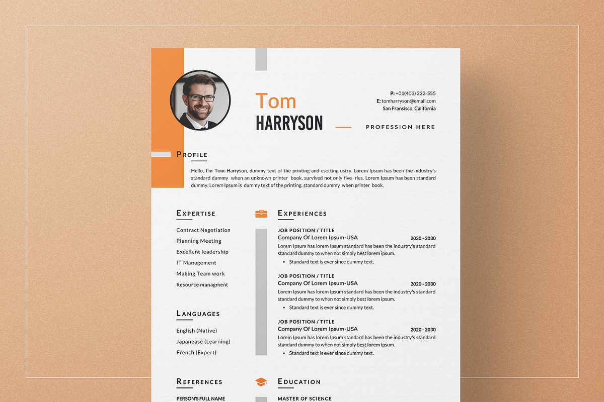 Resume/CV Word, a Resume Template by ResumeDevisers (Photo 2 of 5)
