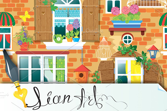 Seamless Pattern With Windows