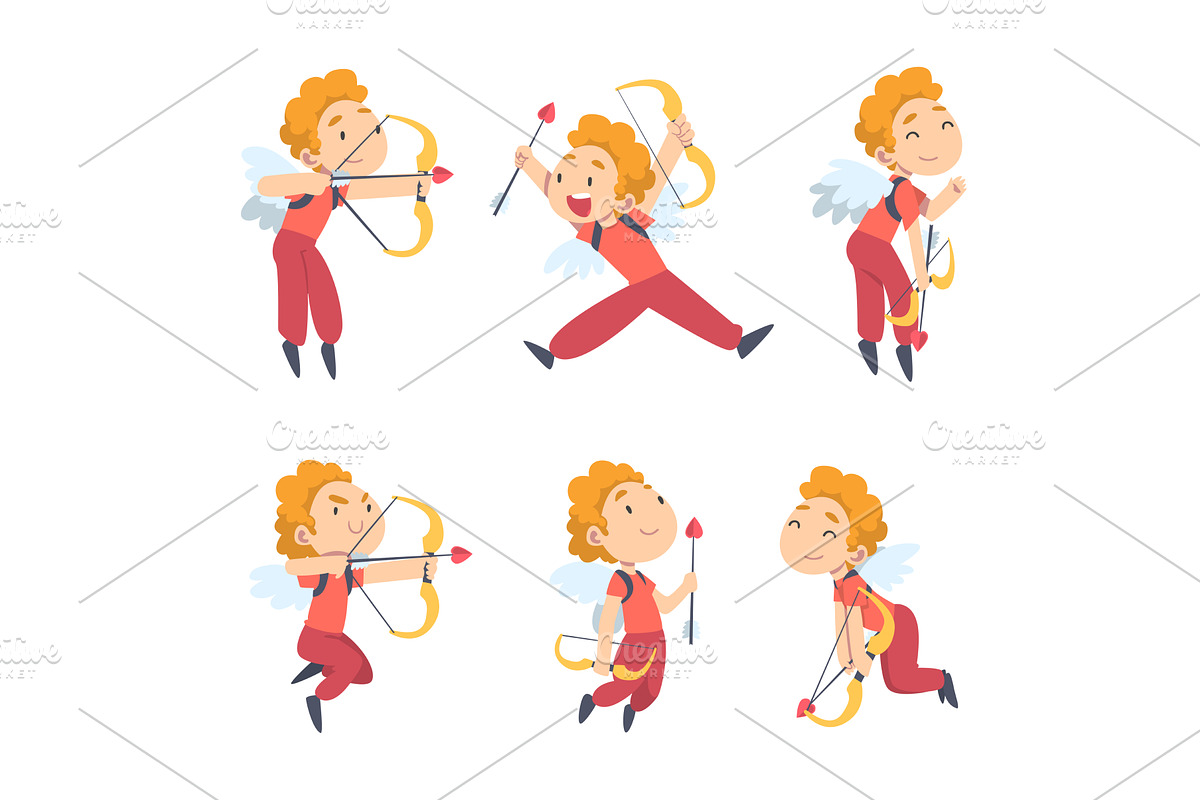 Funny Cupid Boy as Adorable Joyful, an Object Illustration by TopVectors