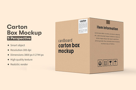 Square Carton Box Mockup