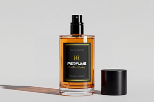 Amber Perfume Spray Bottle Mockup