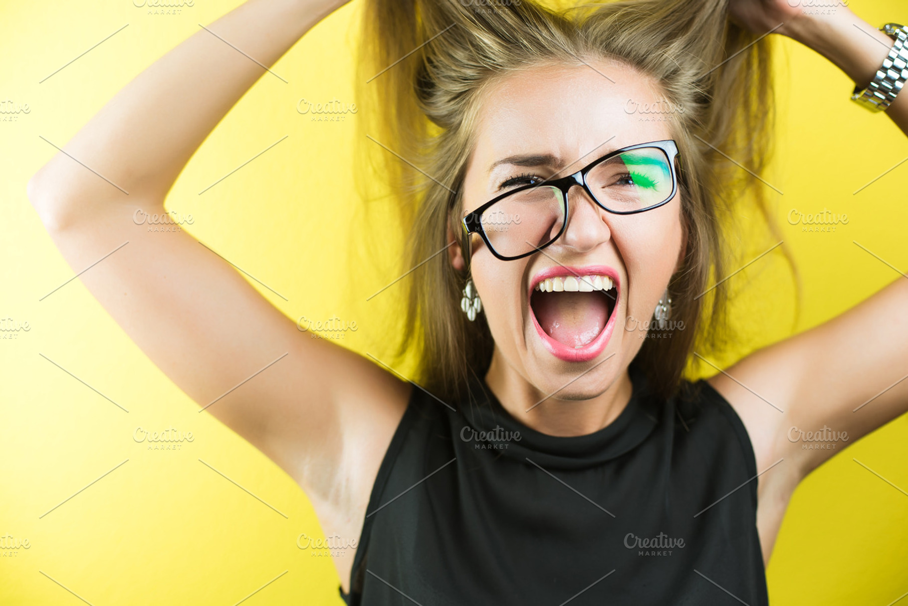 Portrait of an angry and stressed woman featuring business, stress, and female, a Business Photo by BodiaPhoto