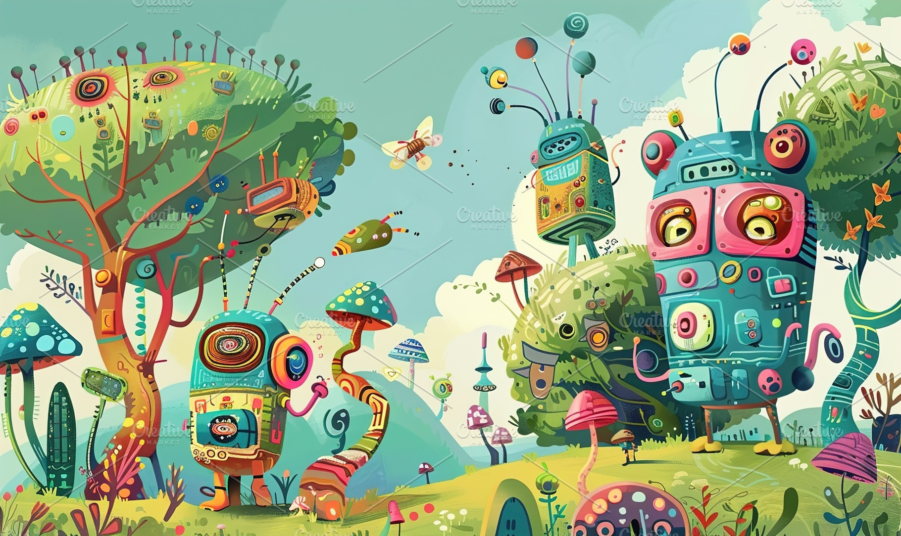 cheerful modern cartoon city full co, a Background Photo by Maylianaw28