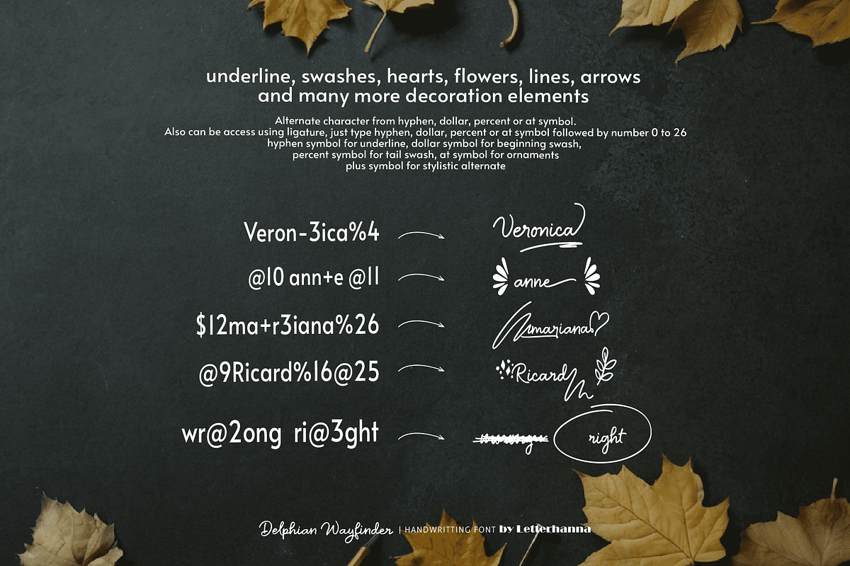 Delphian Wayfinder Font, a Handwritten Font by Letterhanna Studio (Photo 4 of 12)