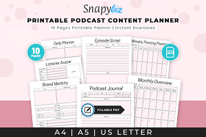 Printable Podcast Content Planner