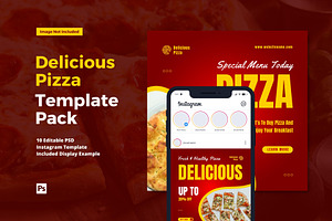 Delicious Pizza Instagram Post