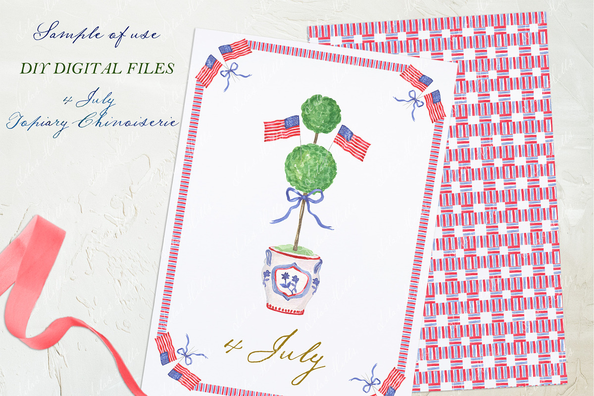 Topiary Boxwood Chinoiserie 4 July, a Graphic by LABFcreations (Photo 3 of 4)
