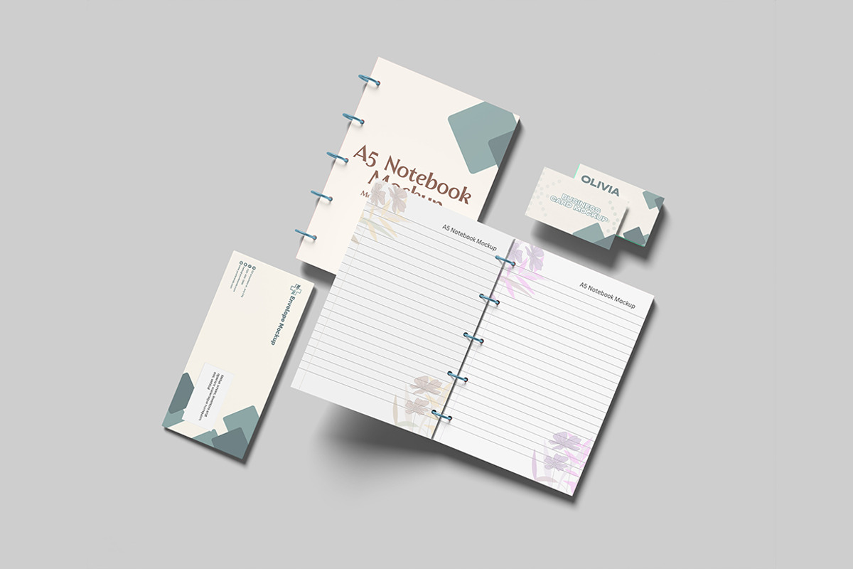 Notebook and Stationery Mockup, a Books & Magazine Mockup by ianmikraz (Photo 3 of 5)