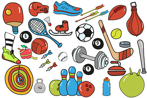 SPORT- big set + pattern (vector)
