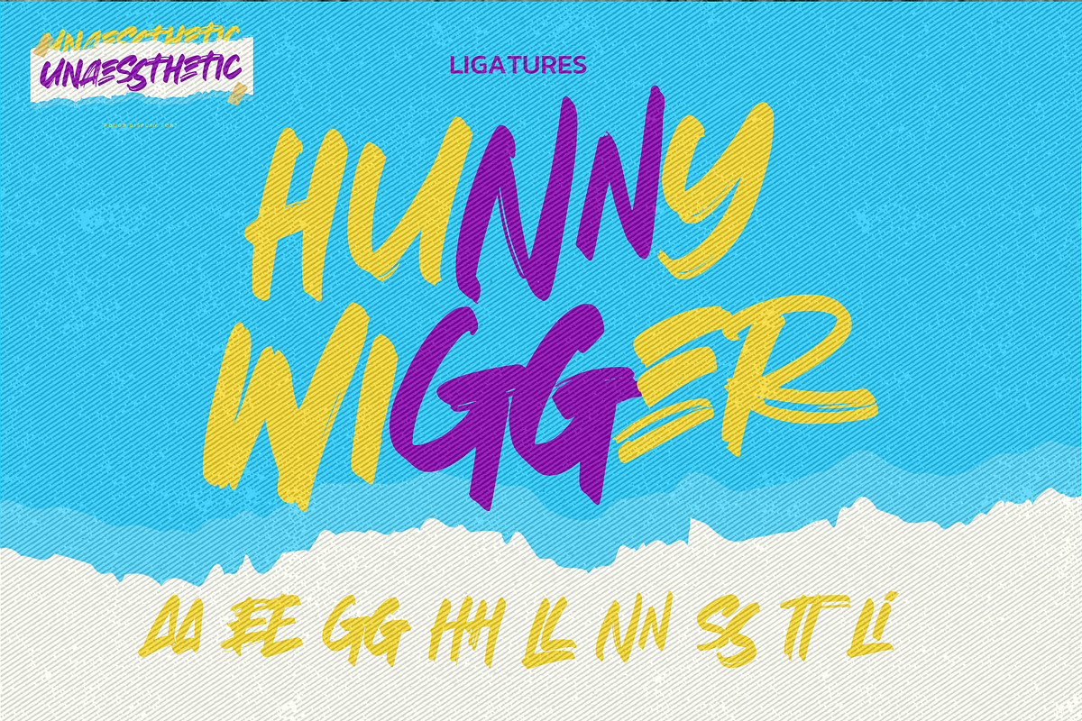 Unaessthetic - Rough Display Font, a Font by Gassstype (Photo 8 of 8)