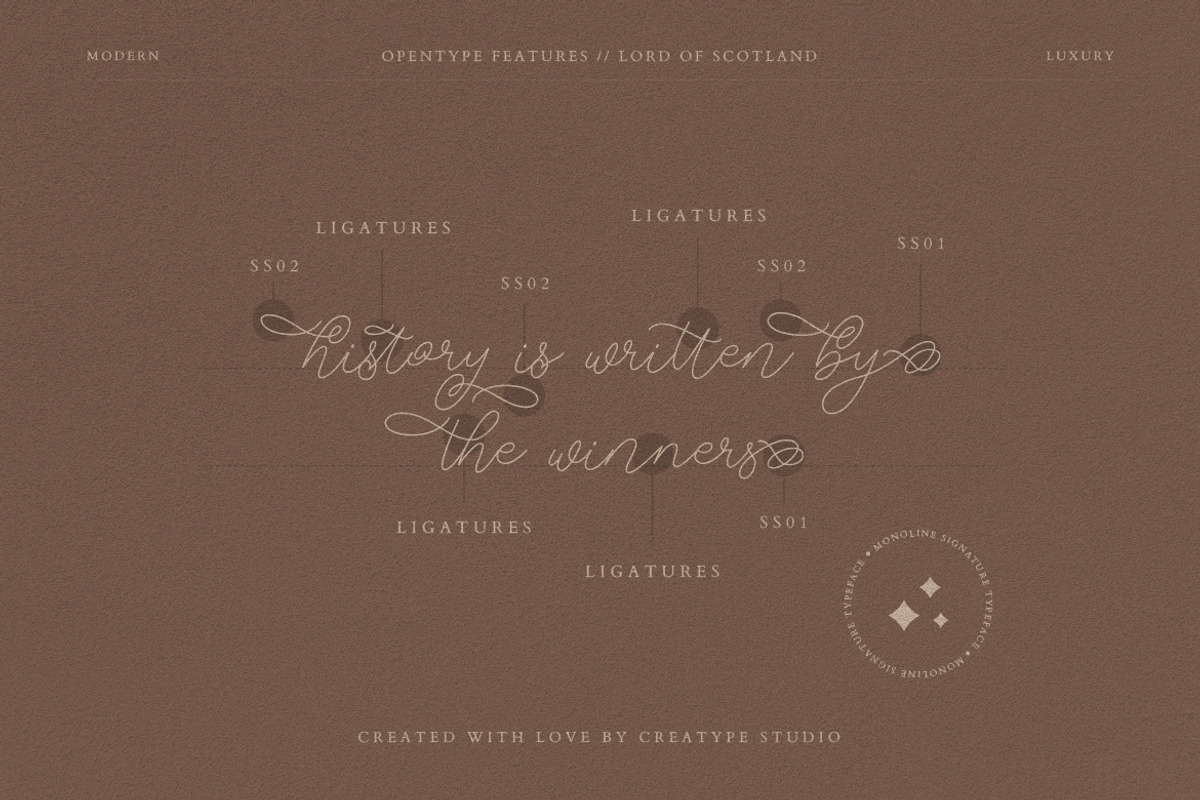 Lord of Scotland Monoline Signature, a Script Font by Creatype Studio (Photo 4 of 9)