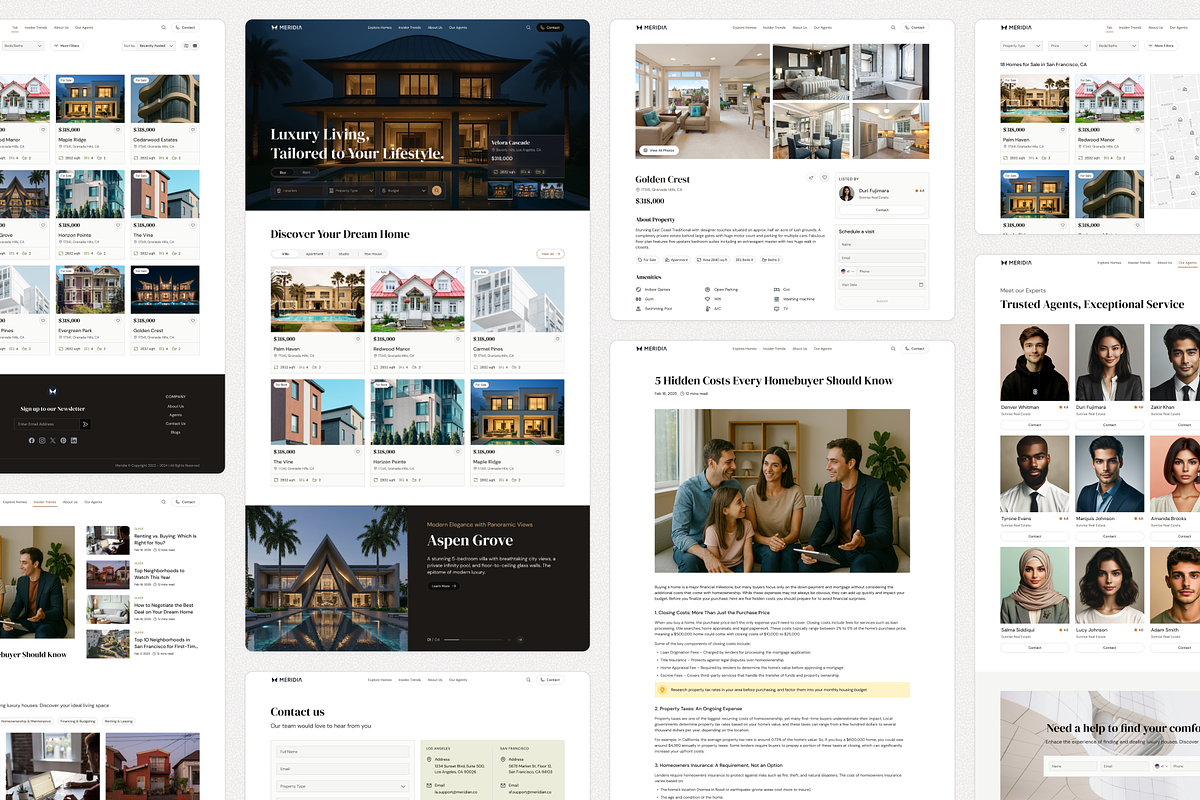 Meridia - Real estate website UI Kit, an UI Kit Template by KushJain (Photo 6 of 7)