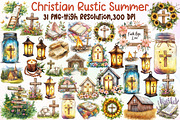 Christian Rustic Summer Clipart, an Illustration by Sublimation Artist (Thumbnail 1 of 6)