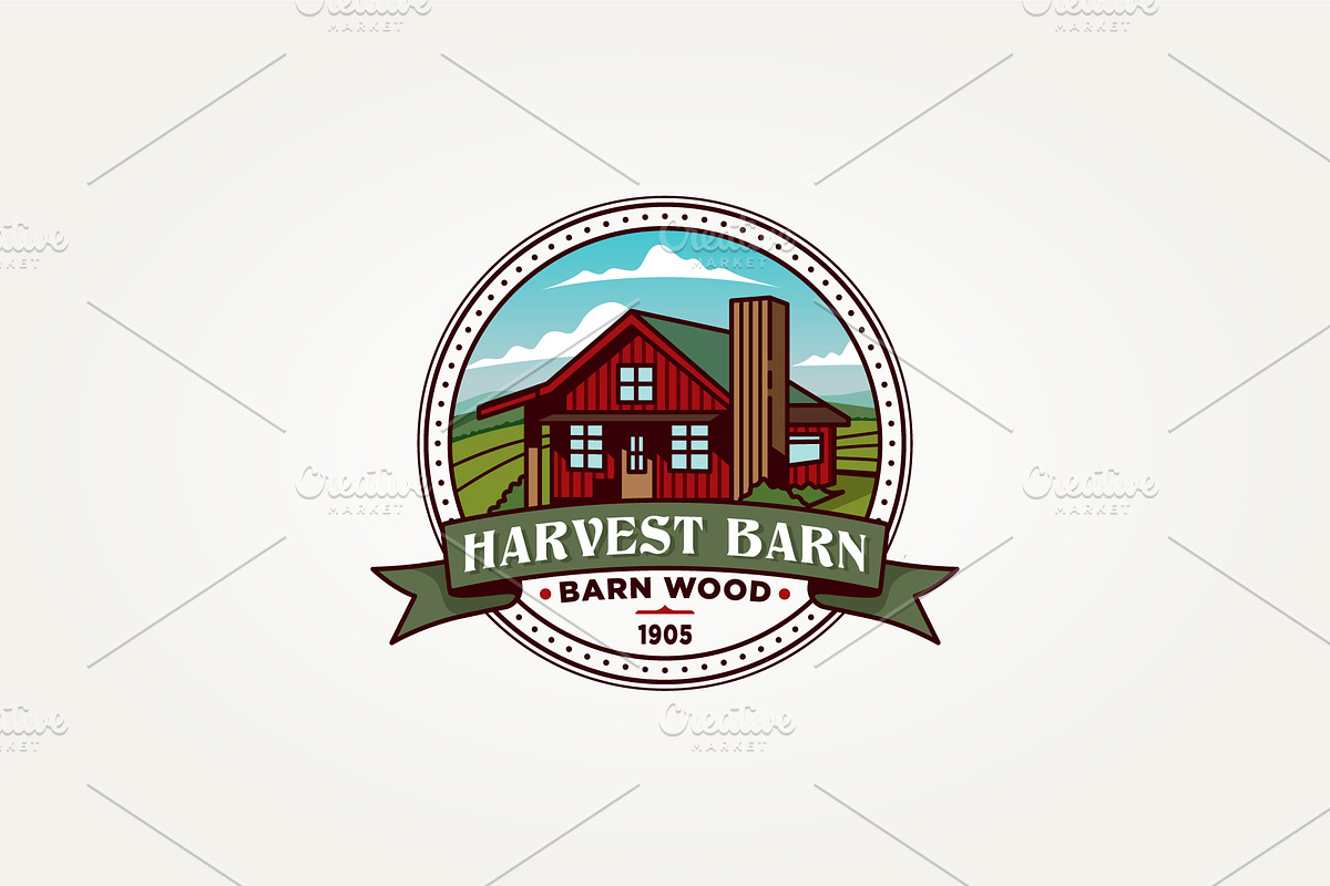 classic harvest barn badge logo, a Branding & Logo Template by Blazybone