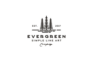 Vintage Evergreen Pine Fir Tree Logo