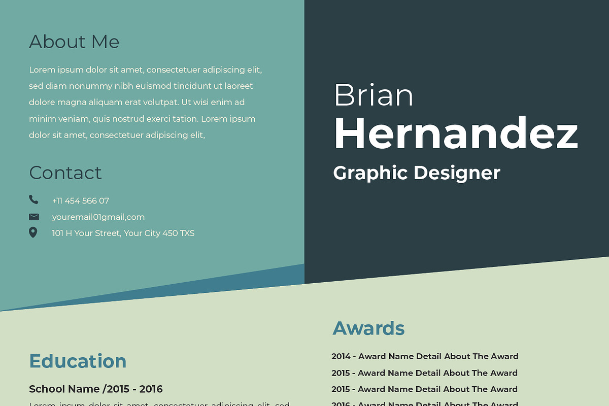 Green Modern Resume CV, a Resume Template by Jiwstudio (Photo 2 of 2)