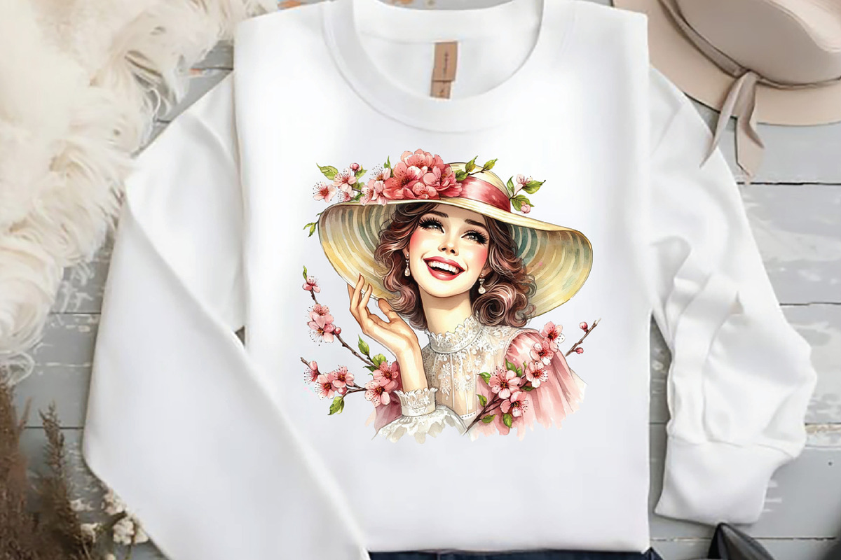 Spring Pin Up Girl Clipart, an Illustration by DreamCafeArt (Photo 4 of 6)