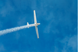 Stunt aerobatic plane performing