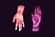 Mehendi, henna tattoos on hands set, a Person Illustration by PaperTrident (Thumbnail 3 of 5)