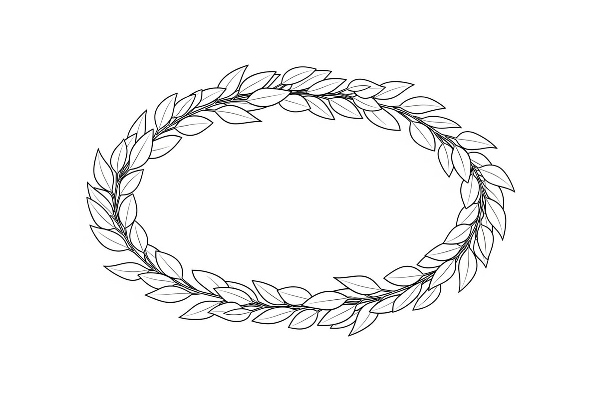 Botanical Oval Wreath Frame Bundle, an Illustration by Designer_Momina (Photo 13 of 51)