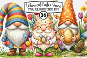 Whimsical Easter Gnome Clipart, a Seasonal Illustration by Design Station (Thumbnail 1 of 9)