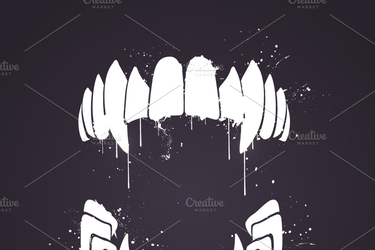 Halloween Vampire Teeth, an Object Illustration by Black White Mouse Design (Photo 2 of 2)
