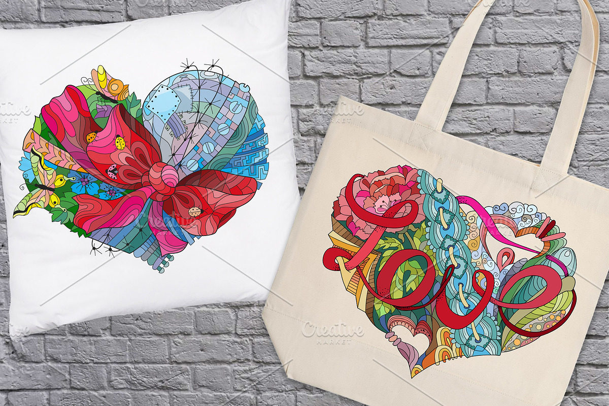 Hearts zentangle 2, a Decorative Illustration by Watercolor fantasy (Photo 4 of 8)