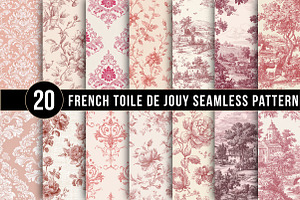 French Toile De Jouy Seamless Patter, a Pattern Graphic by DreamArtGraphic