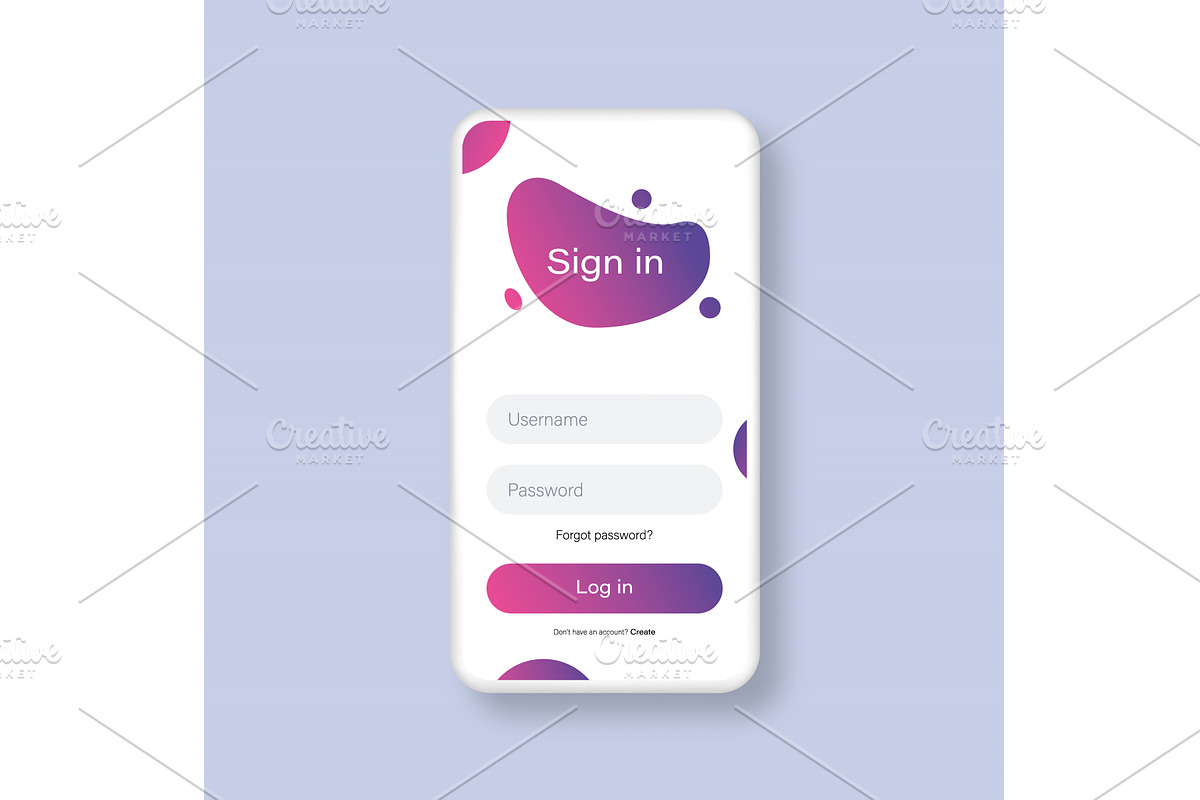 Smartphone mockup with login form, a Technology Illustration by Vector Creator