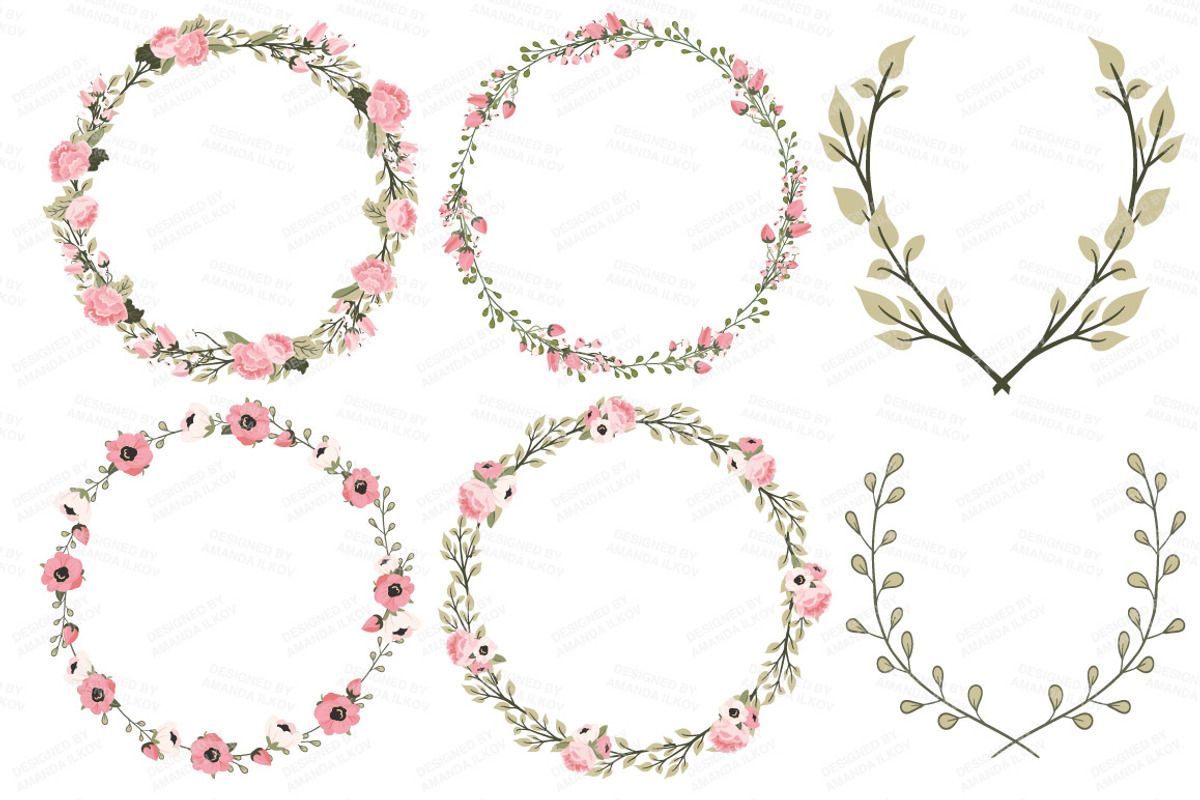 Wedding Floral Clipart & Vectors, an Illustration by Amanda Ilkov (Photo 3 of 4)