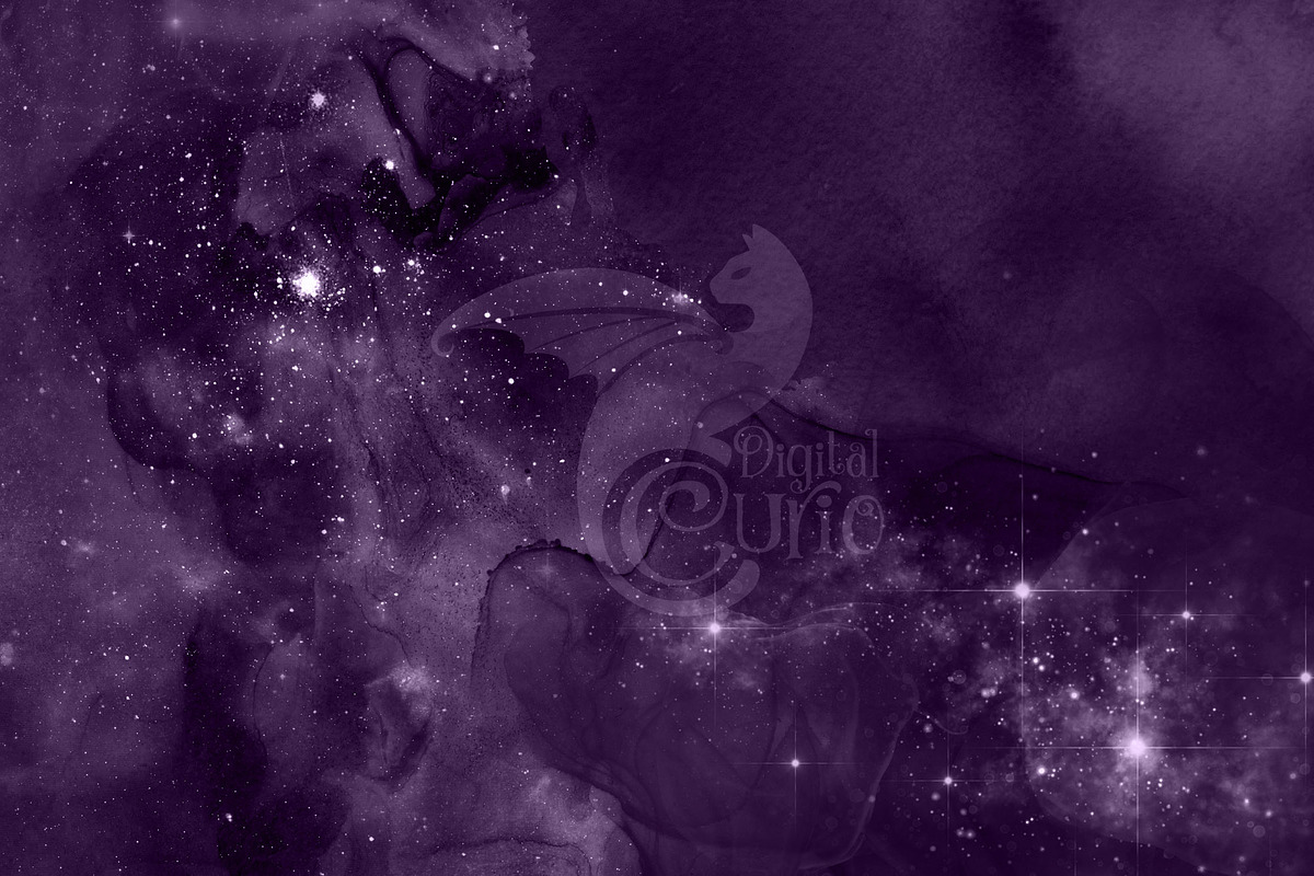 Purple Watercolor Galaxy Glitter, a Texture Graphic by Digital Curio (Photo 2 of 5)
