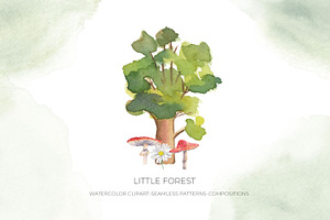 Little forest - watercolor set