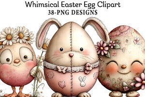 Whimsical Easter Egg Clipart, an Illustration by Daily.Designs