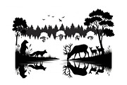 Wildlife Forest Silhouette Vector Bu, an Illustration by Designs_River (Thumbnail 48 of 51)