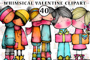 Whimsical Valentine Clipart, an Illustration by CreationArt (Thumbnail 1 of 7)