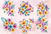 Watercolor Plumeria Clipart Bundle., an Illustration by SVGArt (Thumbnail 2 of 8)