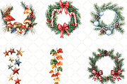 Festive Garland Clipart Bundle, an Illustration by Black Bird Studio (Thumbnail 4 of 6)